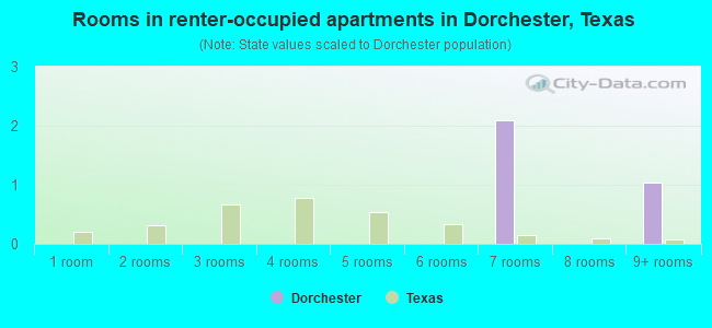 Rooms in renter-occupied apartments in Dorchester, Texas
