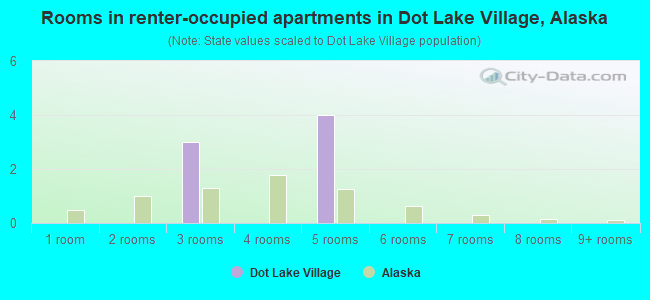 Rooms in renter-occupied apartments in Dot Lake Village, Alaska