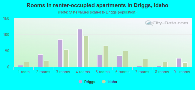 Rooms in renter-occupied apartments in Driggs, Idaho