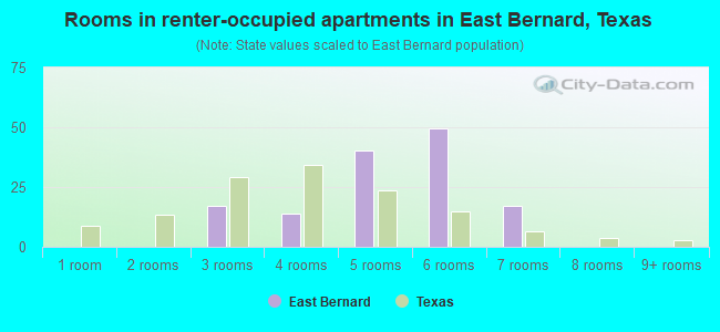 Rooms in renter-occupied apartments in East Bernard, Texas