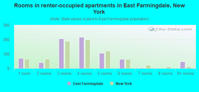 Rooms in renter-occupied apartments in East Farmingdale, New York