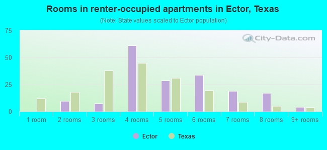 Rooms in renter-occupied apartments in Ector, Texas