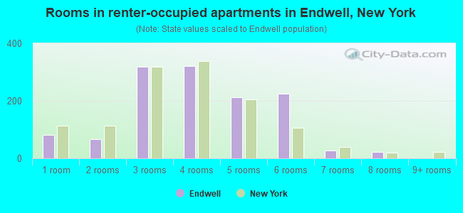Rooms in renter-occupied apartments in Endwell, New York