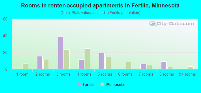 Rooms in renter-occupied apartments in Fertile, Minnesota