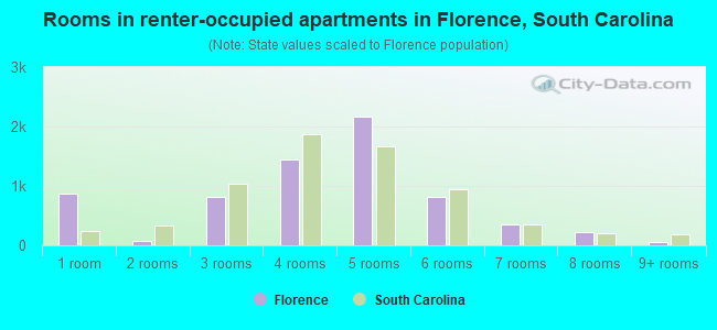 Rooms in renter-occupied apartments in Florence, South Carolina