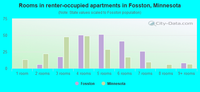 Rooms in renter-occupied apartments in Fosston, Minnesota