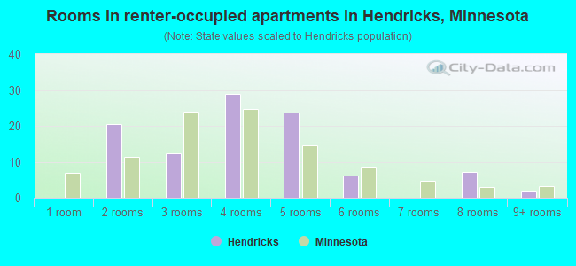 Rooms in renter-occupied apartments in Hendricks, Minnesota