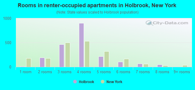 Rooms in renter-occupied apartments in Holbrook, New York