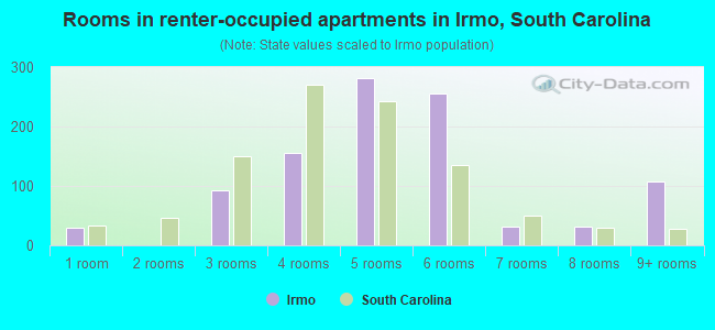 Rooms in renter-occupied apartments in Irmo, South Carolina