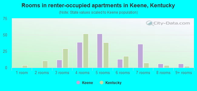Rooms in renter-occupied apartments in Keene, Kentucky