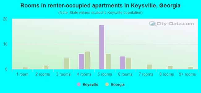 Rooms in renter-occupied apartments in Keysville, Georgia