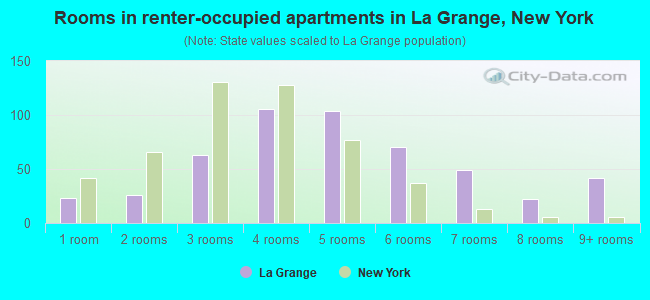 Rooms in renter-occupied apartments in La Grange, New York