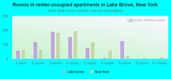 Rooms in renter-occupied apartments in Lake Grove, New York