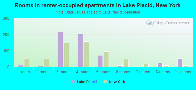 Rooms in renter-occupied apartments in Lake Placid, New York