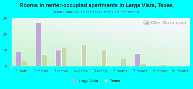 Rooms in renter-occupied apartments in Larga Vista, Texas