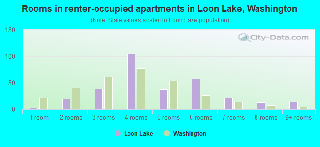 Rooms in renter-occupied apartments in Loon Lake, Washington