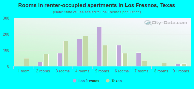 Rooms in renter-occupied apartments in Los Fresnos, Texas