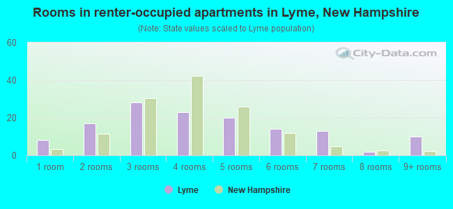 Rooms in renter-occupied apartments in Lyme, New Hampshire