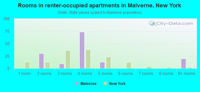 Rooms in renter-occupied apartments in Malverne, New York