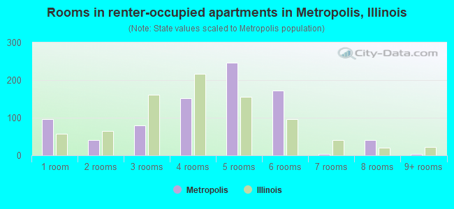 Rooms in renter-occupied apartments in Metropolis, Illinois