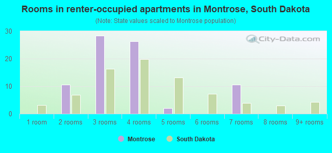 Rooms in renter-occupied apartments in Montrose, South Dakota