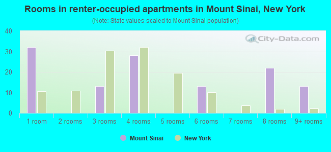 Rooms in renter-occupied apartments in Mount Sinai, New York