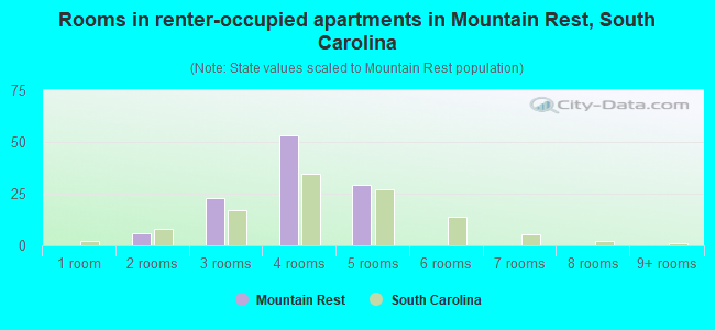 Rooms in renter-occupied apartments in Mountain Rest, South Carolina