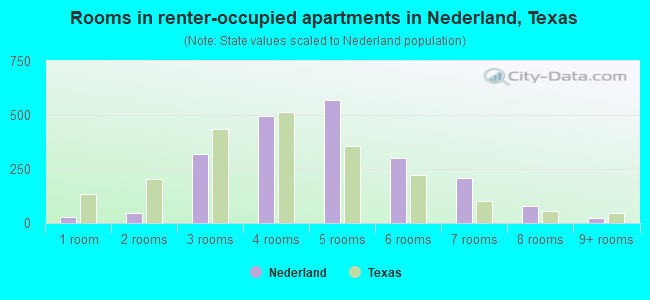 Rooms in renter-occupied apartments in Nederland, Texas