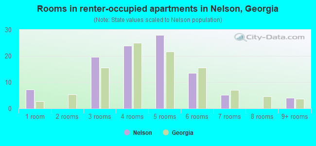 Rooms in renter-occupied apartments in Nelson, Georgia