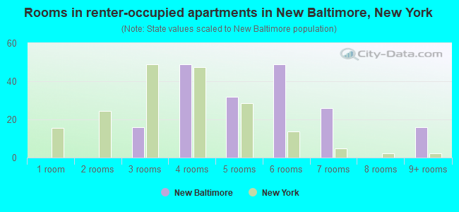 Rooms in renter-occupied apartments in New Baltimore, New York