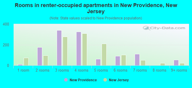 Rooms in renter-occupied apartments in New Providence, New Jersey