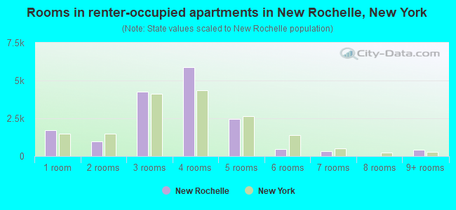 Rooms in renter-occupied apartments in New Rochelle, New York