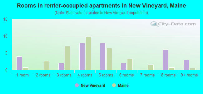 Rooms in renter-occupied apartments in New Vineyard, Maine