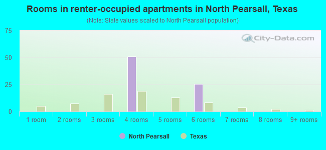 Rooms in renter-occupied apartments in North Pearsall, Texas