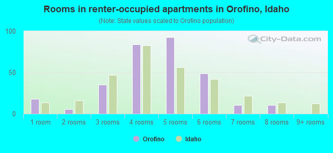 Rooms in renter-occupied apartments in Orofino, Idaho