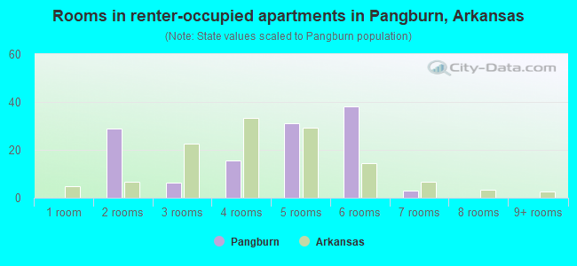 Rooms in renter-occupied apartments in Pangburn, Arkansas
