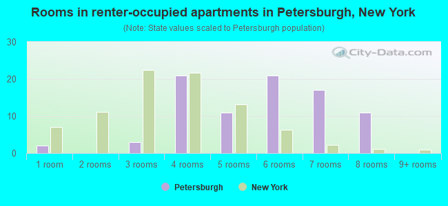 Rooms in renter-occupied apartments in Petersburgh, New York