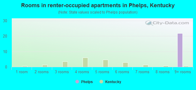 Rooms in renter-occupied apartments in Phelps, Kentucky