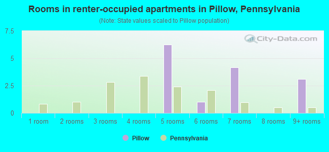 Rooms in renter-occupied apartments in Pillow, Pennsylvania