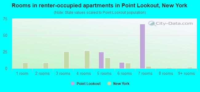 Rooms in renter-occupied apartments in Point Lookout, New York