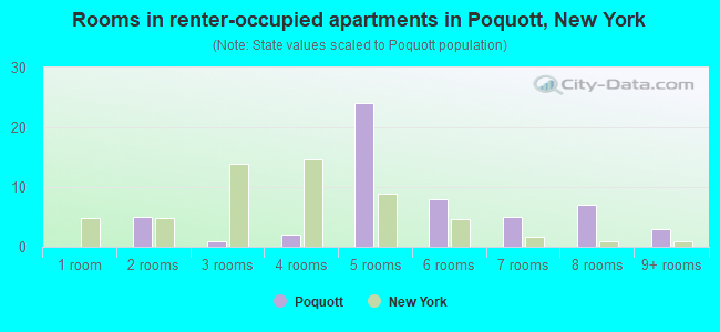 Rooms in renter-occupied apartments in Poquott, New York