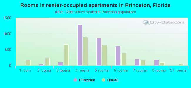 Rooms in renter-occupied apartments in Princeton, Florida
