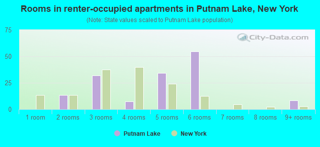 Rooms in renter-occupied apartments in Putnam Lake, New York
