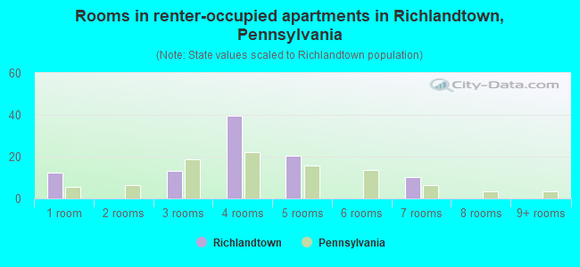 Rooms in renter-occupied apartments in Richlandtown, Pennsylvania