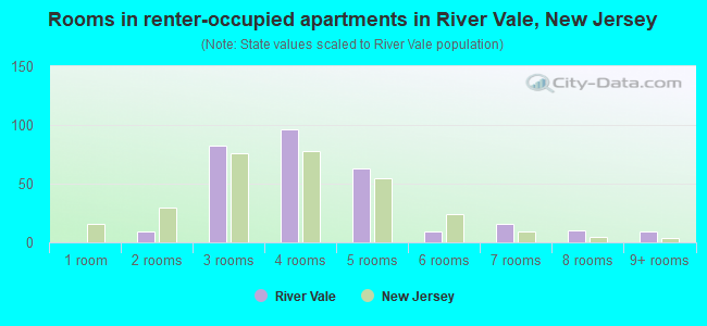 Rooms in renter-occupied apartments in River Vale, New Jersey