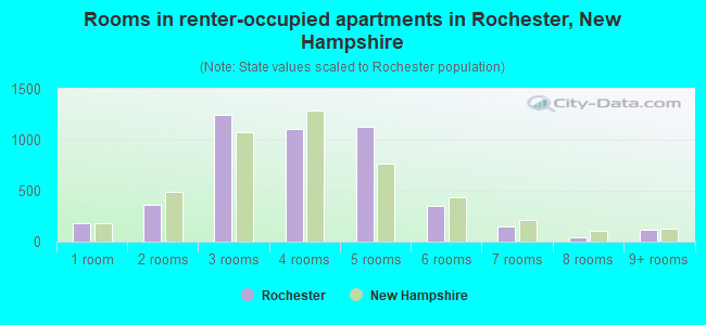 Rooms in renter-occupied apartments in Rochester, New Hampshire