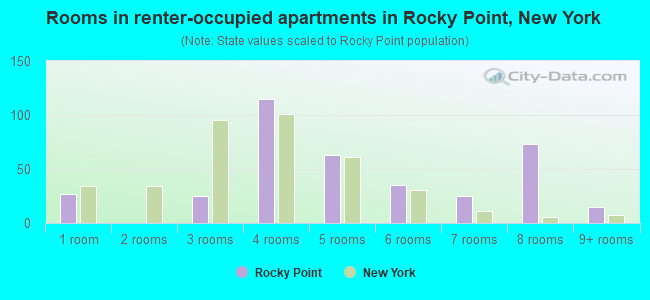 Rooms in renter-occupied apartments in Rocky Point, New York
