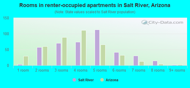 Rooms in renter-occupied apartments in Salt River, Arizona