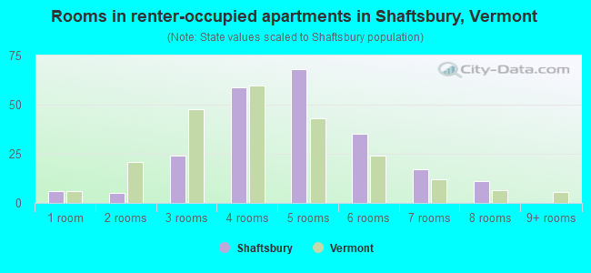 Rooms in renter-occupied apartments in Shaftsbury, Vermont