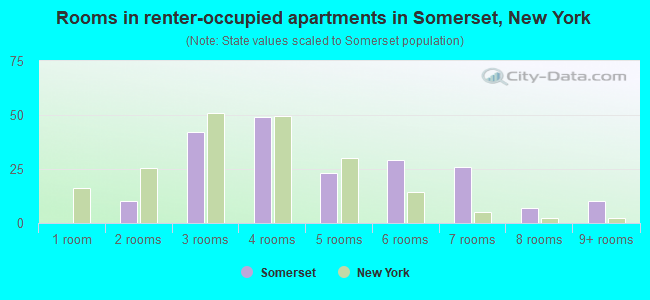 Rooms in renter-occupied apartments in Somerset, New York